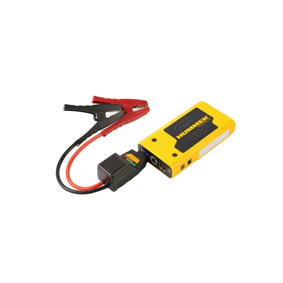 Arrancador de batería Hummer con pinzas para coche y powerbank portátil
