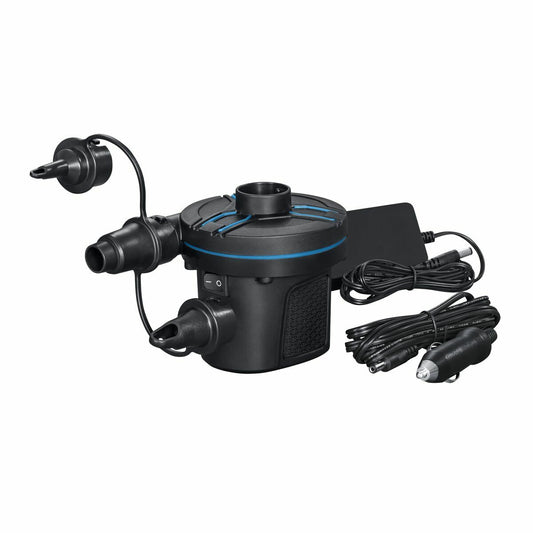 Inflador eléctrico 12V con boquillas y cable para coche, ideal para colchones y camping