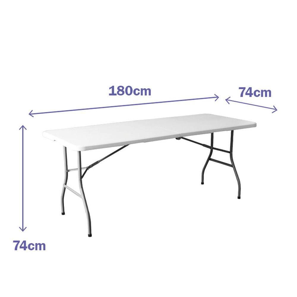 Mesa plegable de camping con medidas 180x74 cm ideal para exterior y camper