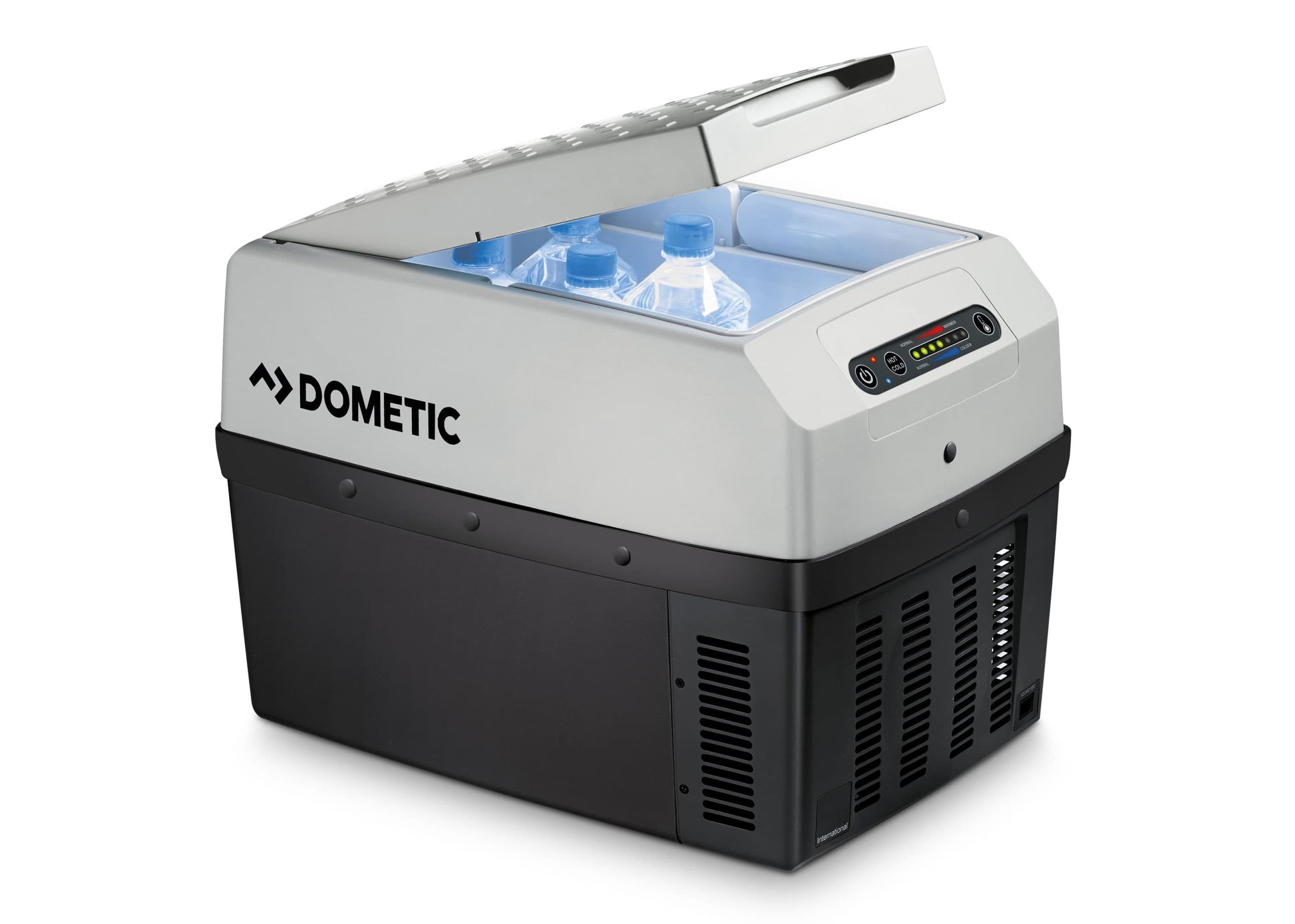Nevera portátil Dometic 15L 12V para camper y caravana con interior iluminado