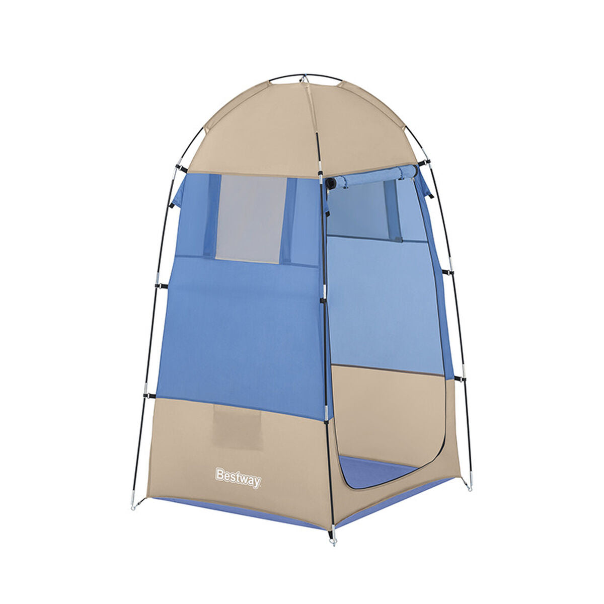 Tienda de ducha portátil para camping con estructura plegable y ventilación