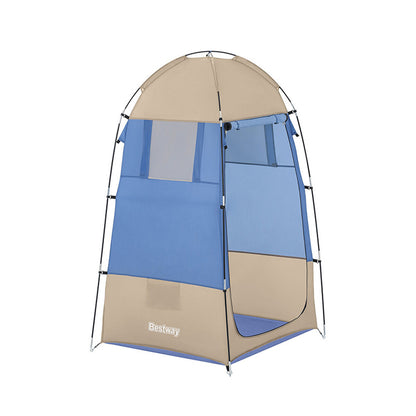 Tienda de ducha portátil para camping con estructura plegable y ventilación